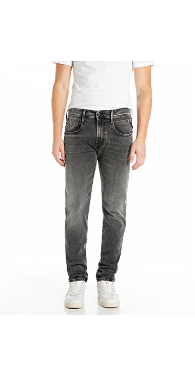 スリムフィットANBASS HYPERFLEXブラックストレッチデニム